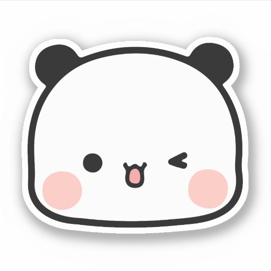 Panda beer, bubu en dudu, gezicht bubu sticker (Voorkant)
