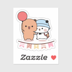 PANDA BEER, bubu en dudu knuffels houden van ballo Sticker