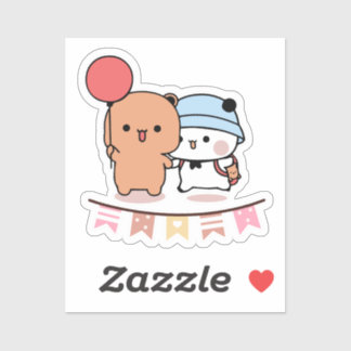 PANDA BEER, bubu en dudu knuffels houden van ballo Sticker