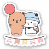 PANDA BEER, bubu en dudu knuffels houden van ballo Sticker (Voorkant)