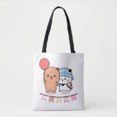 PANDA BEER, bubu en dudu knuffels liefde ballon Tote Bag (Voorkant)