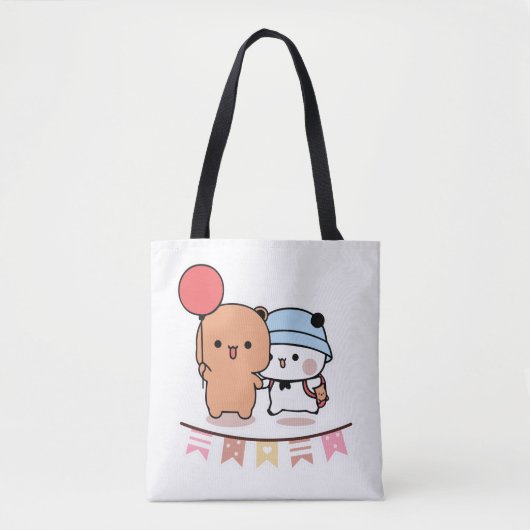 PANDA BEER, bubu en dudu knuffels liefde ballon Tote Bag (Voorkant)