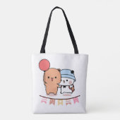 PANDA BEER, bubu en dudu knuffels liefde ballon Tote Bag (Achterkant)