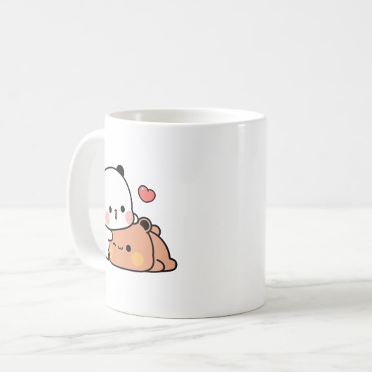 Panda beer, bubu en dudu knuffels liefde koffiemok (Voorkant links)