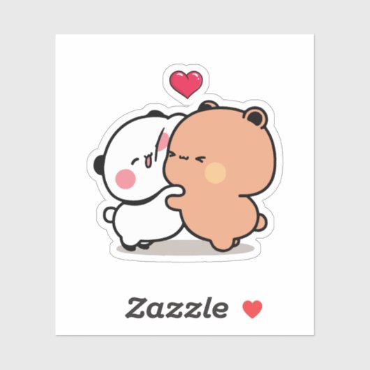 Panda beer, bubu en dudu knuffels liefde sticker (Vel)