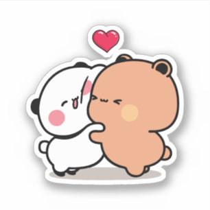 Panda beer, bubu en dudu knuffels liefde sticker