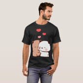 Panda beer Bubu en Dudu knuffels liefde T-shirt (Voorkant volledig)