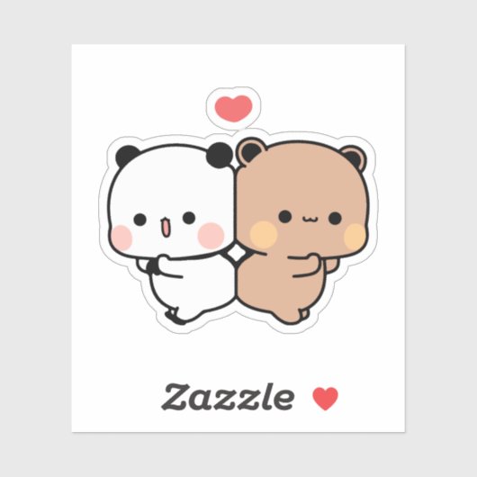 Panda beer, bubu en dudu liefde sticker (Vel)