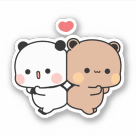 Panda beer, bubu en dudu liefde sticker