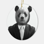 Panda Beer Business Suit Keramisch Ornament (Links)
