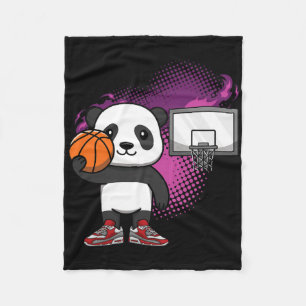 Panda Beer Bysketbyll Speler Dierenliefhebber Hoop Fleece Deken