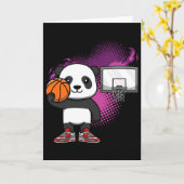 Panda Beer Bysketbyll Speler Dierenvriend Hoops Dr Kaart (Gele Bloem)