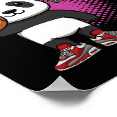 Panda Beer Bysketbyll Speler Dierenvriend Hoops Dr Poster (Hoek)