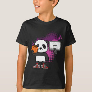 Panda Beer Bysketbyll Speler Dierenvriend Hoops Dr T-shirt