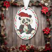 Panda Beer Candy Cane Lijst Ornament