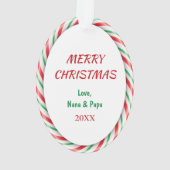 Panda Beer Candy Cane Lijst Ornament (achterkant)