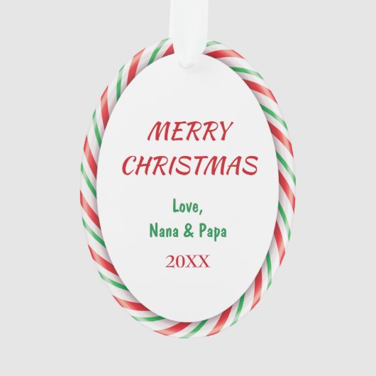 Panda Beer Candy Cane Lijst Ornament (achterkant)