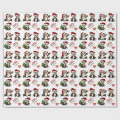 Panda Beer Candy Cane Personalized Cadeaupapier (Vlak)