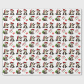 Panda Beer Candy Cane Personalized Cadeaupapier (Vlak)