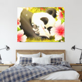Panda Beer Canvas Afdruk (Insitu (Slaapkamer))