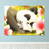 Panda Beer Canvas Afdruk (Insitu (Houten vloer))