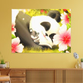 Panda Beer Canvas Afdruk (Insitu (Woonkamer))
