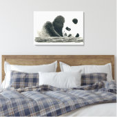 Panda beer canvas afdruk (Insitu (Slaapkamer))