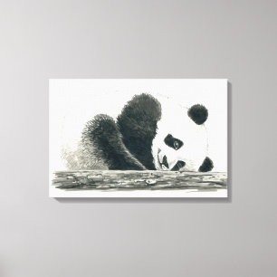 Panda beer canvas afdruk