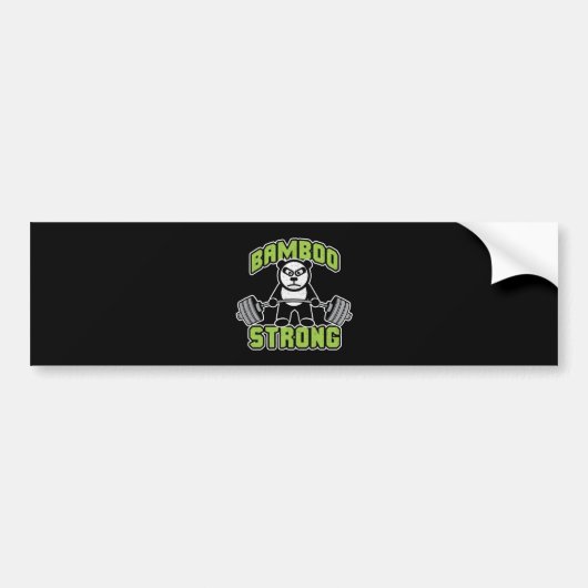 Panda Beer Cartoon - Bamboe Sterk - Deadlift Bumpersticker (Voorkant)