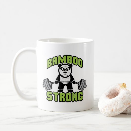 Panda Beer Cartoon - Bamboe Sterk - Deadlift Koffiemok (Met donut)