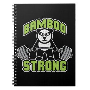 Panda Beer Cartoon - Bamboe Sterk - Deadlift Notitieboek
