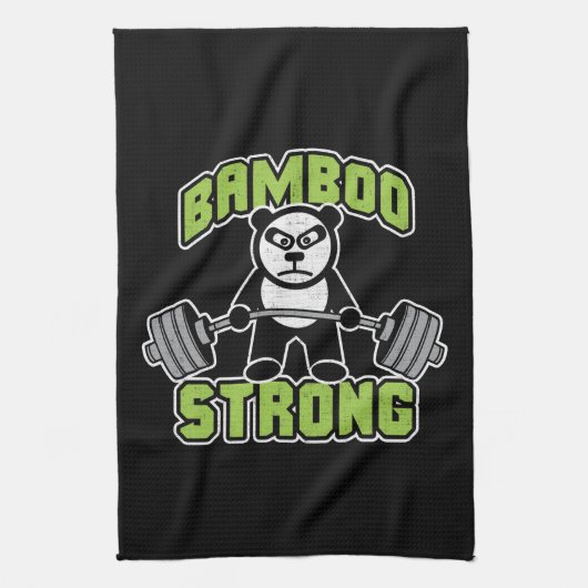 Panda Beer Cartoon - Bamboe Sterk - Deadlift Theedoek (Verticaal)