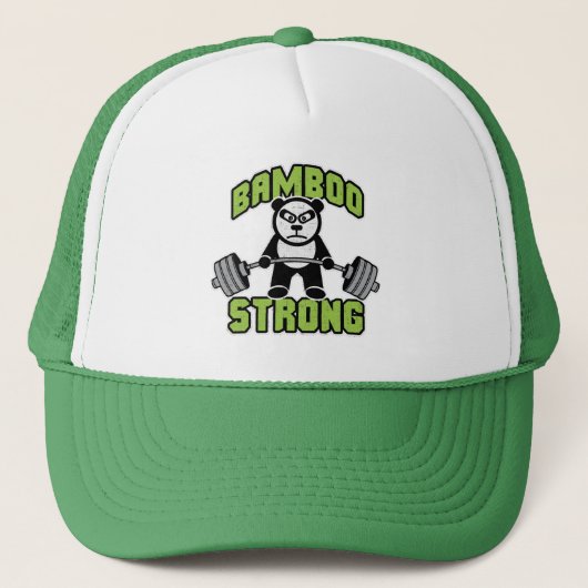 Panda Beer Cartoon - Bamboe Sterk - Deadlift Trucker Pet (Voorkant)