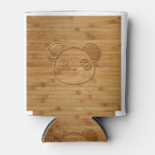 Panda Beer Carved Bamboo Print Blikjeskoeler (Voorkant)