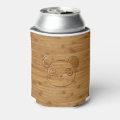 Panda Beer Carved Bamboo Print Blikjeskoeler (Blikje Achterkant)