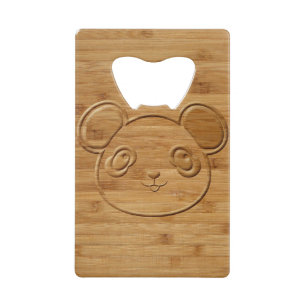Panda Beer Carved Bamboo Print Creditkaart Flessenopener