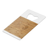 Panda Beer Carved Bamboo Print Creditkaart Flessenopener (Achterkant Gekanteld)