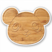 Panda Beer Carved Bamboo Print Sticker (Voorkant)