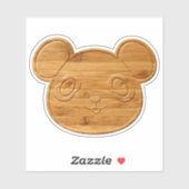 Panda Beer Carved Bamboo Print Sticker (Vel)