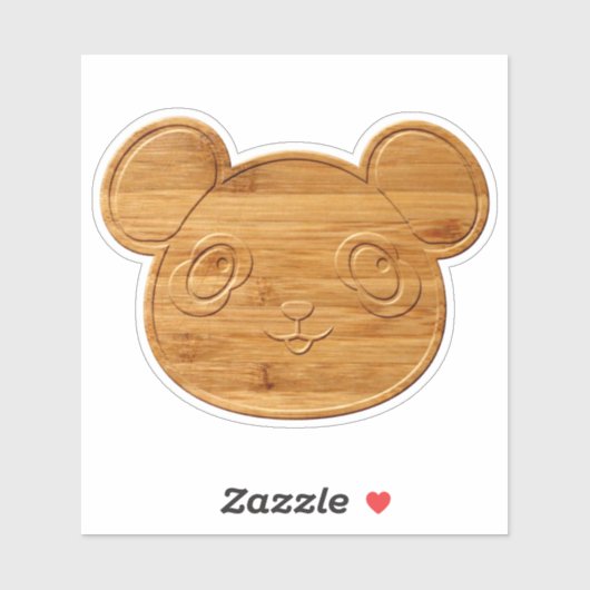 Panda Beer Carved Bamboo Print Sticker (Vel)