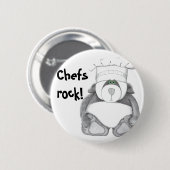 Panda Beer Chef Afbeelding Ronde Button 5,7 Cm (Voorkant /achterkant)