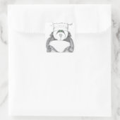 Panda Beer Chef Afbeelding Vierkante Sticker (Tas)