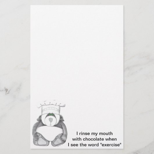 Panda Beer Chef Chocolate Briefpapier (Voorkant)