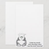 Panda Beer Chef Chocolate Briefpapier (Voorkant / Achterkant)