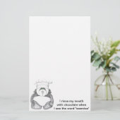 Panda Beer Chef Chocolate Briefpapier (Staand voorkant)