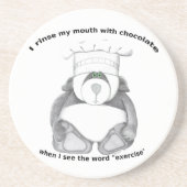 Panda Beer Chef Chocolate Zandsteen Onderzetter (Voorkant)