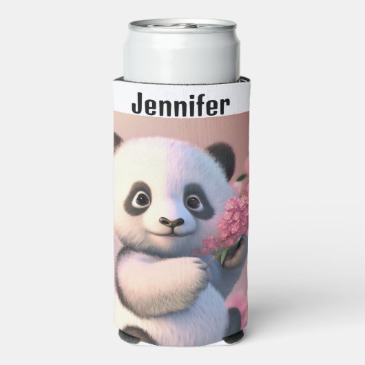 Panda Beer Cherry Blossom Persoonlijke naam Seltzer Blikjeskoeler (Seltzer Achterkant)
