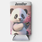 Panda Beer Cherry Blossom Persoonlijke naam Seltzer Blikjeskoeler (Voorkant)