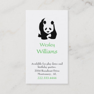 Panda Beer Children Play Date Card Contactkaartje