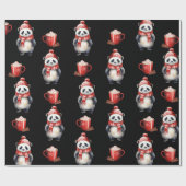 Panda Beer Christmas Hot Chocolate Cadeaupapier (Vlak)